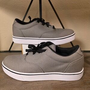 Heelys Gray Canvas Roller Skate Shoes with Wheels & Tool - Men's 12